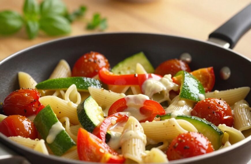 Warzywa na patelnię z makaronem jaki sos