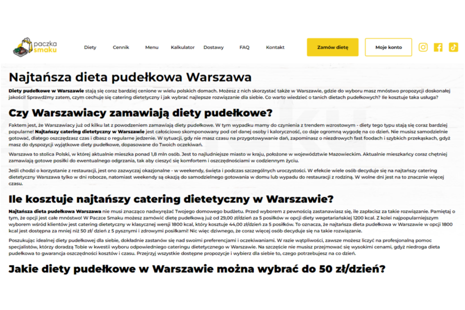 Diety pudełkowe w Warszawie